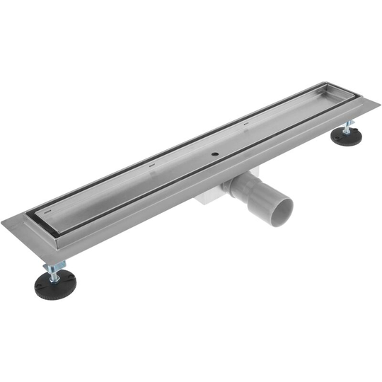 Shower drain linear channel 80x7 cm stainless for tile insert - Primematik