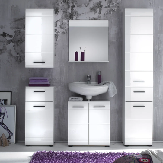 6 Piece Bathroom Furniture Set with Mirror