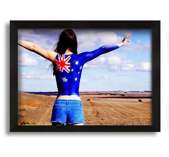 Australian Flag Woman - Picture Frame Graphic Art on Canvas