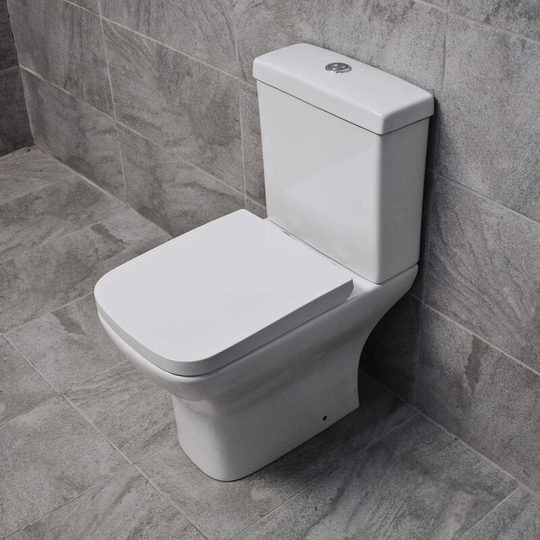 Hydros - Sindee Rimless Short Projection Toilet Inc Quick Release Soft Close Seat - White