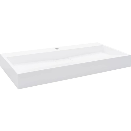 Wash Basin 100x46x11 cm Mineral Cast/Marble Cast White Vidaxl White