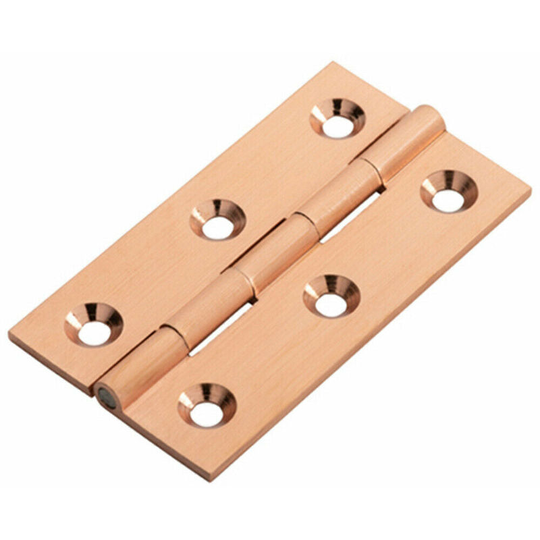 Pair 64 x 35 x 2mm Cabinet Hinge Modern Satin Copper Cupboard Door
