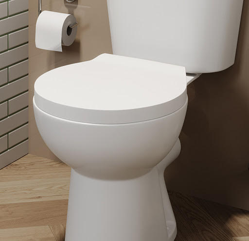 Essentials Soft Close Round Toilet Seat - Top Fix White