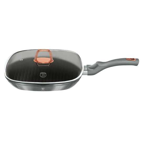 Berlinger Haus 28Cm Grill Pan Moonlight Collection (Silver) With Lid
