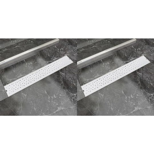 Linear Shower Drain 2 pcs Bubble 730x140 mm Stainless Steel - Hommoo