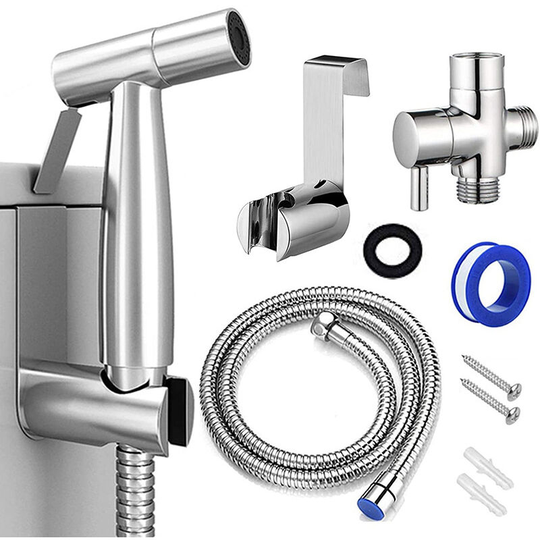 Bette Stainless Steel Bidet Hand Shower Toilet Spray - with 3-Way Valve Perfect for Personal Hygiene, Cleaning Care