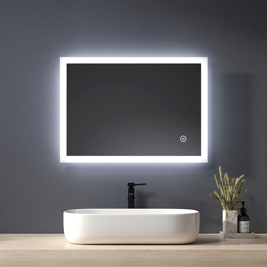 Led Bathroom Mirror 700 x 500mm Modern Illuminated Wall Mounted Mirror with Touch Switch + Demister - Heilmetz