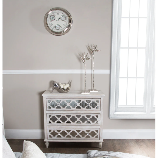 Chest of Drawers for Living Room Furniture, 92 Cm 3 Drawers Bedside Table, Wooden Storage Cabinet