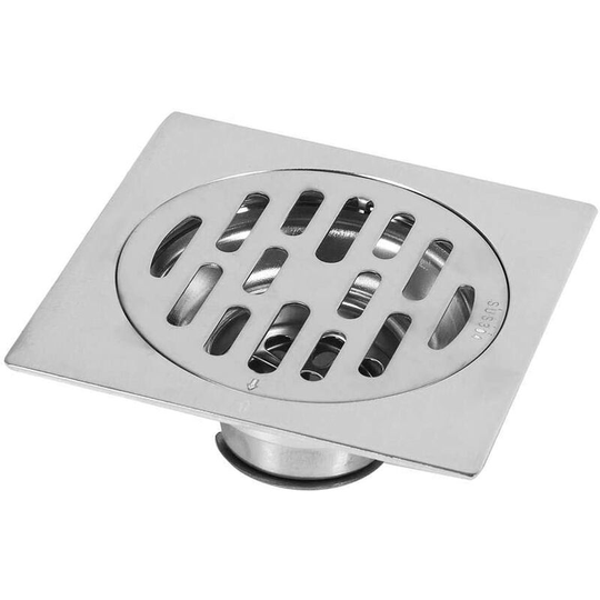 Floor Drain Stainless Steel Odor Proof Square Bathroom Waste Gate Shower Drainer Floor Drain with Removable Strainer Cover