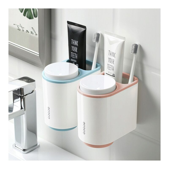 Bathroom shelf Storage box Cup shelf blue powder 2 pieces