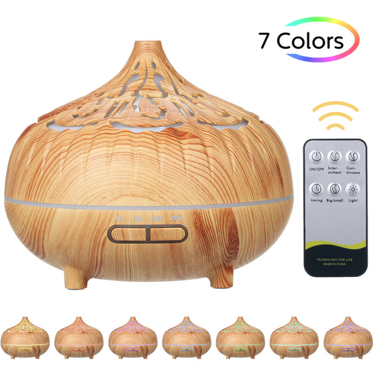 Asupermall - 400ml U-ltrasonic Acoustic Air Humidifier Aroma Diffuser Mist Maker with Remote Control Controller 7 Colorful Lights Design 4 Levels