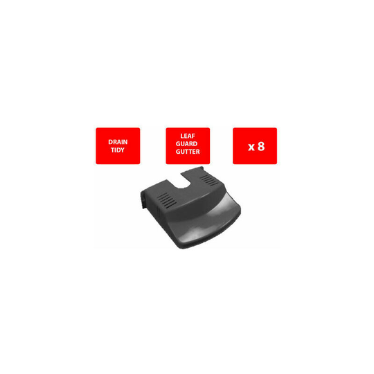 8 X Drain Cover - Plastic - Drain Tidy - Leaves - Black - Guard Gutter - Strong