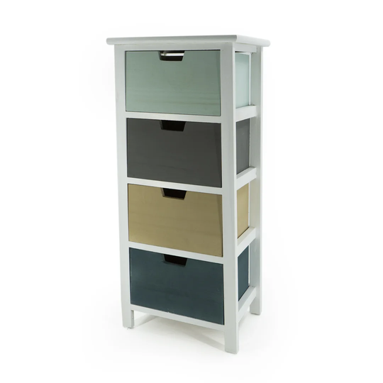 Cabinet, Wood, Colourful, With 4 drawers