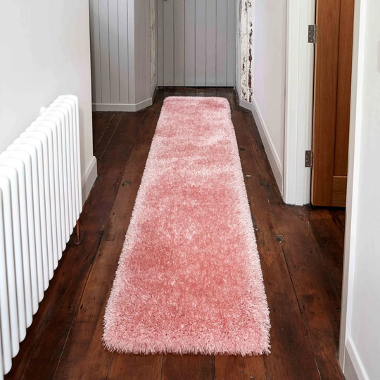 Gomes Handmade Shag Pink Rug