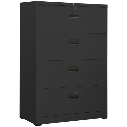 Filing Cabinet Anthracite 90x46x134 cm Steel Vidaxl Anthracite