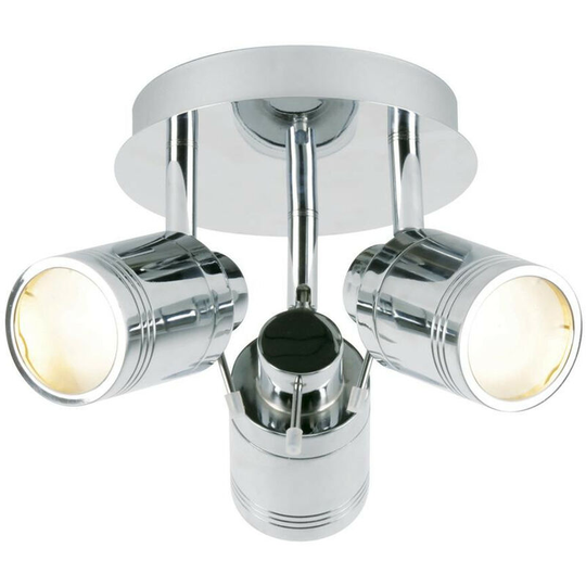 SPA - Scorpius 3 Light Plate Can Bathroom Spotlight - Chrome
