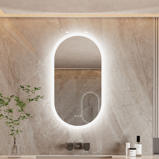 1200x600 Illuminated Led Bathroom Mirror with Demister Pad Oval Backlit Wall Mounted,Touch Sensor Switch