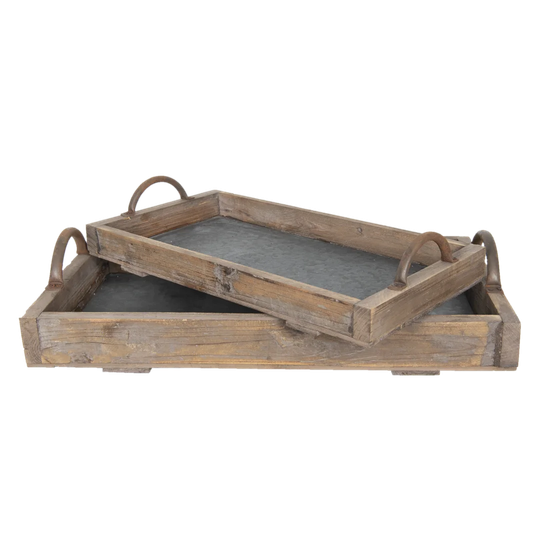 Gilberto 2 Piece Ottoman/Coffee Table Tray Set