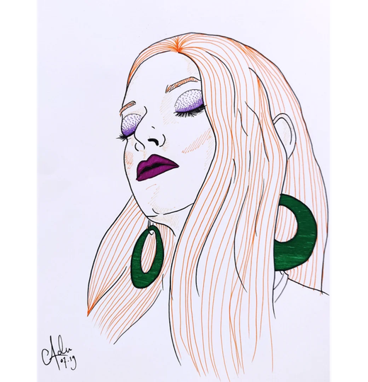 Zen Girl - Picture Frame Drawing