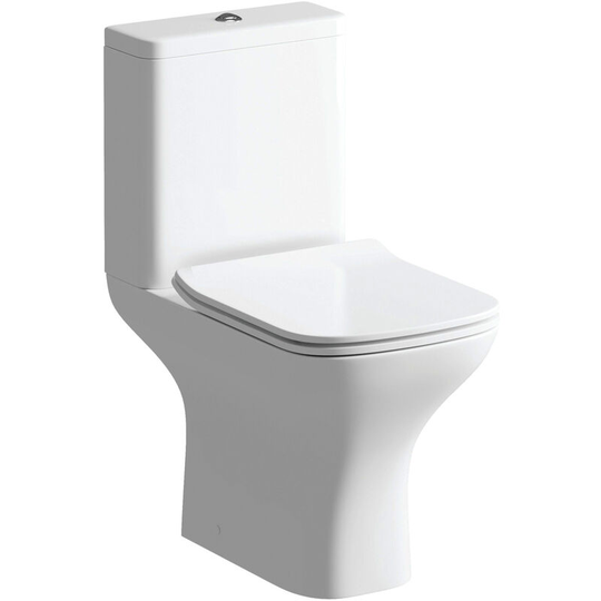 Signature Aztec Close Coupled Toilet with Push Button Cistern - Slimline Soft Close Seat