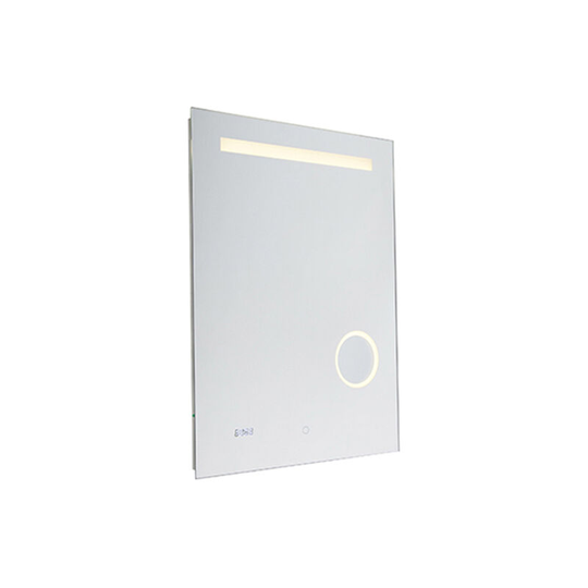 Bathroom mirror 60x80 cm incl. led with touch dimmer and clock - Miral - Clear