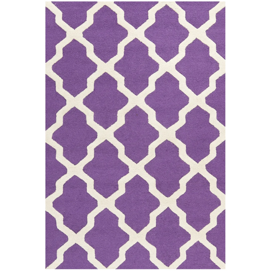 Darbonne Handmade Tufted Wool Purple/Ivory Rug