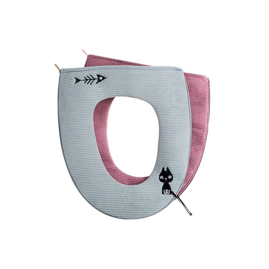 2PCS Toilet Seat Cover, Toilet Seat Cushion Warm Cloth Toilet Seat Protection Warmer Antibacterial Washable Toilet Seat Cloth