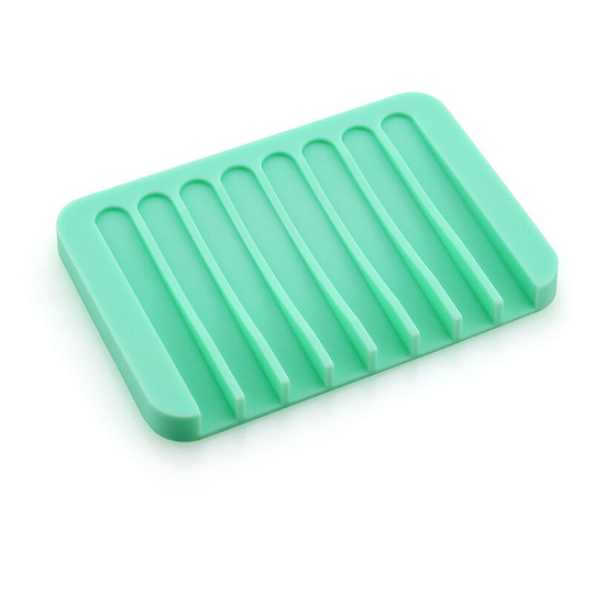 Soap Dish Silicone Self Draining Soap Storage Box Plate Dry Soap Saver Soap Tray with Comb Shape for Shower Bathroom Kitchen Green-2 Pcs Soekavia