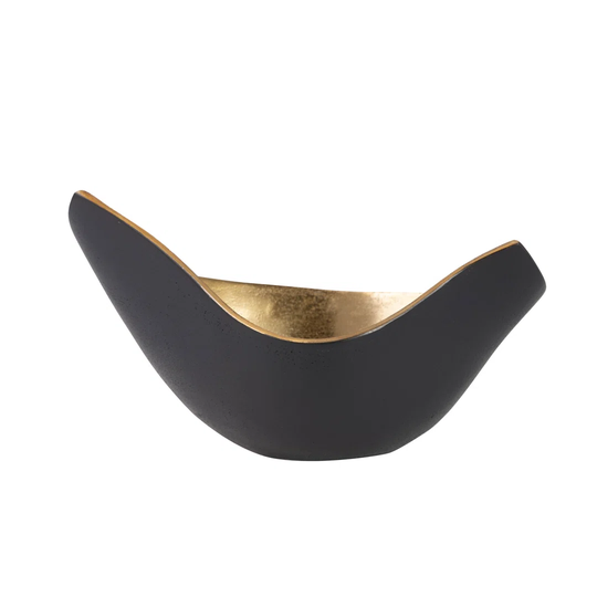 Adeleke Aluminum Abstract Decorative Plate in Grey/Gold
