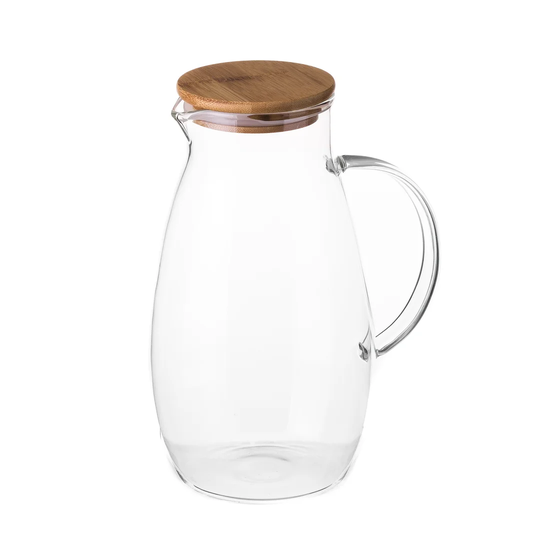 Glass Pitcher With Bamboo 2L Jug