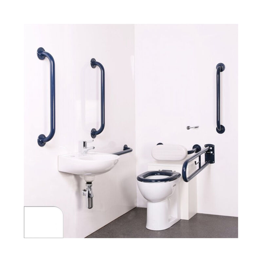 Nyma pro Back to Wall Doc m Pack Concealed Fixings White - 5 x White Grab Rails - Nymas