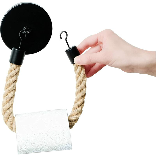 Industrial Wall Mounted Toilet Paper Holder Retro Hemp Rope Toilet Paper Holder Toilet Paper Holder Suitable for Bathroom and Kitchen Accessories