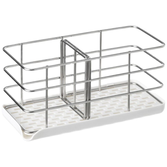 Kitchen Sink Sponge Holder, Sink Organizer with Drip Tray, Kitchen Sink Storage, Kitchen Organizer, Countertop Sponge Organizer Brush, Stainless