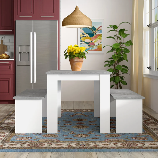 Lystra Dining Set with 2 Benches