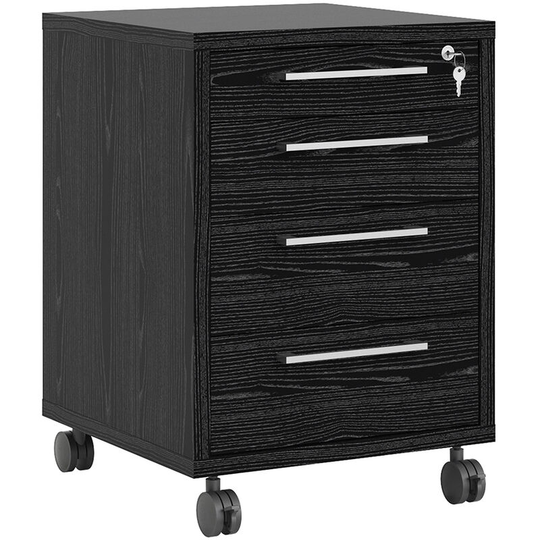 Prima Mobile cabinet in Black woodgrain