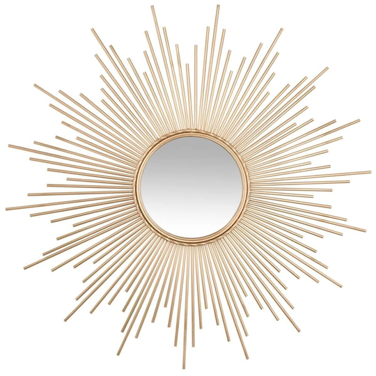 Ioanna Sunburst Metal Framed Wall Mounted Accent Mirror in Gold