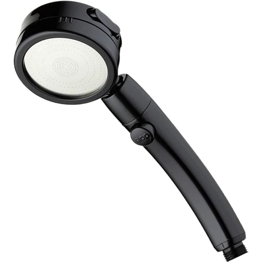 Gift - Water Saving High Pressure Jet Shower Head (Black) with 3 Modes stop Button Universal Hand Shower for Bathroom Shower or Bathtub