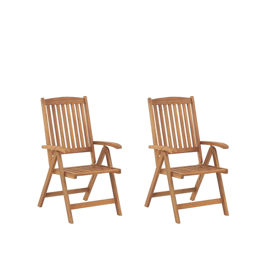 Brodbeck Folding Acacia Patio Dining Armchair