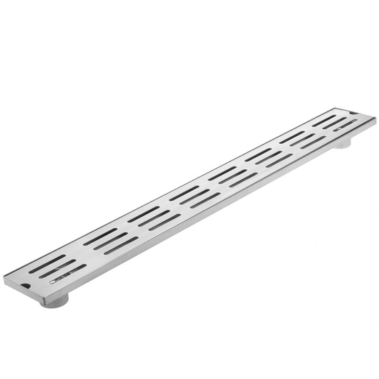 80x10cm floor double drain gutter with matte stainless steel grid - Primematik