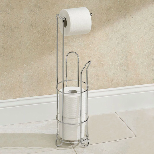 Wire Frame Bathroom Toilet Paper Dispenser 3 Roll Storage