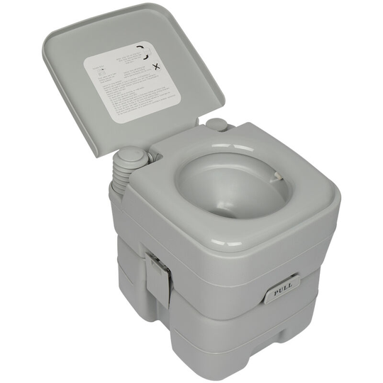 Axhup - Portable Toilet with Lid, 20L Removable Toilet for Camping Travel Motorhome Caravan (Grey)