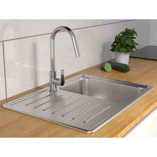 Schütte Sink Mixer with Round Spout Swan Chrome