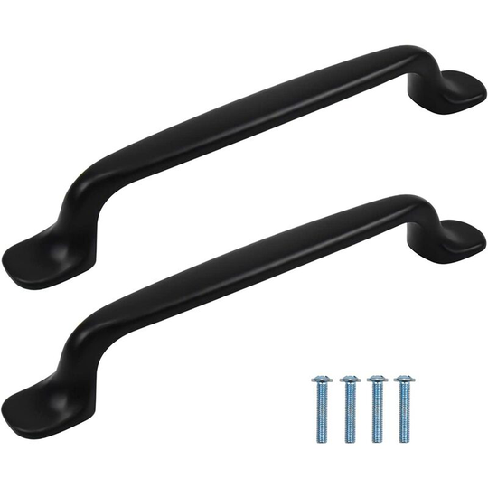 2 thick cabinet handles, drawer handles, kitchen doors, kitchen cabinet door handles with cabinet screws (hole spacing 96mm)
