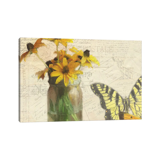 Carte Postale Sunflowers by Kimberly Allen - Wrapped Canvas Graphic Art