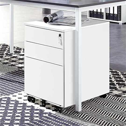 5 Wheels Mobile File 3 Drawer Filing Cabinet