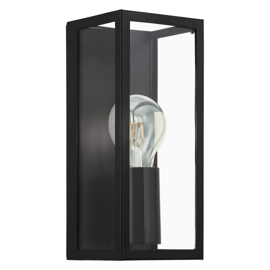 Eglo - amezola Bathroom caged industrial wall light - black