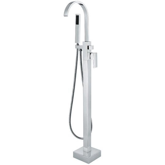 Freestanding bathtub mixer tap in chromed brass - Sirius