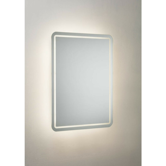 600 x 450mm Back - lit LED Bathroom Mirror with Demister, Shaver Socket and Motion Sensor 230V IP44 19W