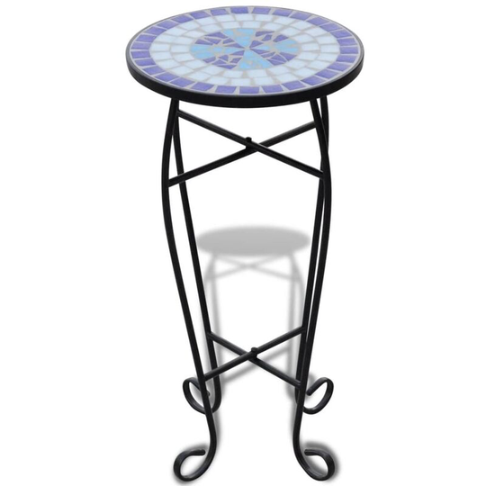 Vidaxl - Mosaic Side Table Plant Table Blue White Blue