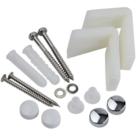 Floor Mounted Bathroom Toilet wc Pan, Bidet or Semi Pedestal Basin Sink Angled Fixing Kit - Milano